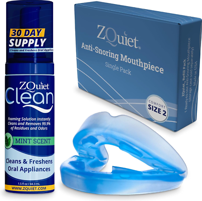 #ad ZQuiet Anti Snoring Mouthpiece Solution Comfort Size #2 Single Device 1.5oz