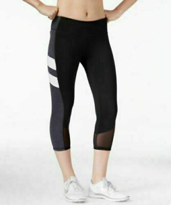 #ad Women#x27;s Yoga Black Cropped Workout Leggings Small Retail $49