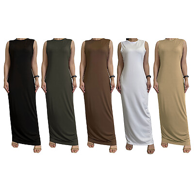 #ad Women Clubwear Mini Dress Solid Color Bodycon Long Raves Stretchy Dancewear $29.43
