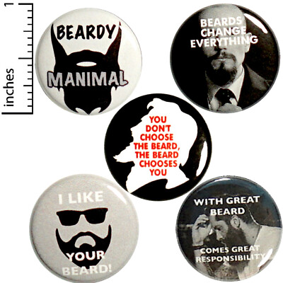 #ad Funny Beard Buttons Backpack Cute Lapel Pins 5 Pack Gift Set 1 Inch P35 5