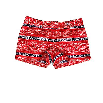 #ad Vineyard Vines Women’s Shorts Size 00 Red White Blue Bandanna Pattern Americana