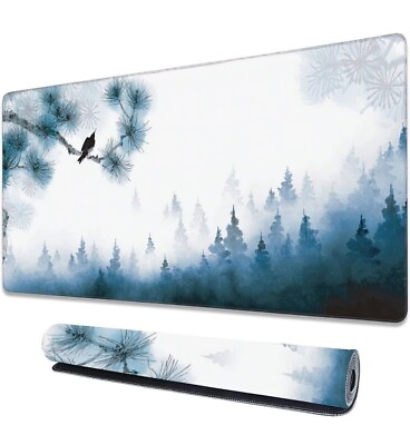 #ad Forest in Mist Gaming Mouse Pad Large Desk Mat 31.5x11.8 inch Long Extended