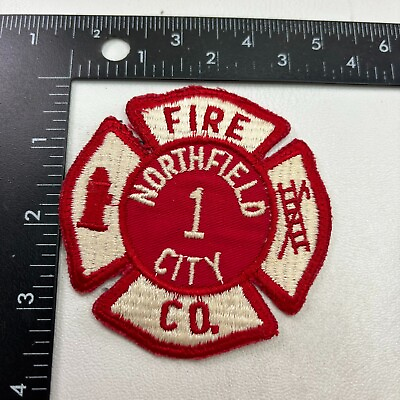 #ad Vintage NORTHFIELD 1 CITY FIRE COMPANY Patch Firefighter 441P