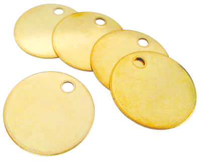 #ad Blank Metal Tags 100 Tags Model 1094B 1 3 8quot; Round Brass