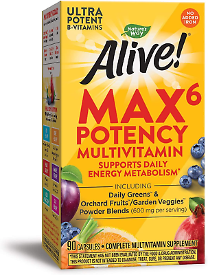 #ad Alive Max6 Potency Multivitamin Whole Body Nutrition High Potency 90 Capsules