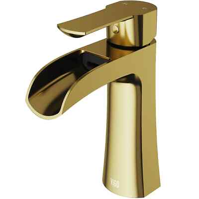 #ad VIGO Paloma Single Handle Single Hole Bathroom Faucet in Matte Brushed Gold