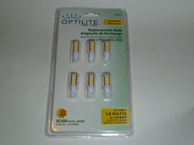 #ad NEW Optilite 6 Pack LED DEL Replacement Bulb 12 Volt 1.8 Watt Soft White #101771