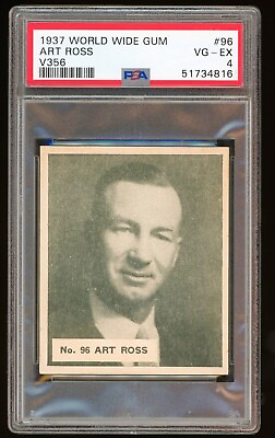 #ad 1936 1937 V356 World Wide Gum #96 Art Ross PSA 4 PWCC E Boston Bruins HOF