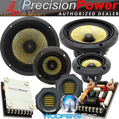 #ad PRECISION POWER P.65C3 PPI 6.5quot; 400W 3WAY COMPONENT SPEAKERS CROSSOVERS TWEETERS