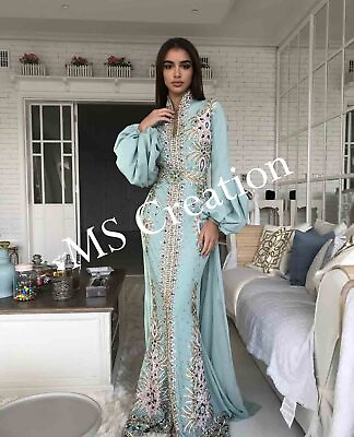 #ad Sale Unique Royal African Crystal Work Moroccan Dubai Kaftan Wedding Dress