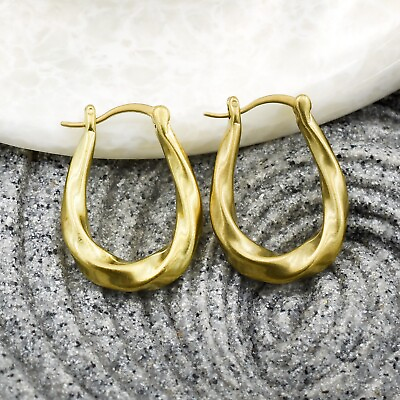 #ad New Design Rope Band Hoops Fashion Earrings Handmade Oval Bold Jewelry For Women