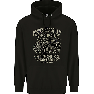 #ad Psychobilly Hotrod Hot Rod Dragster Mens 80% Cotton Hoodie