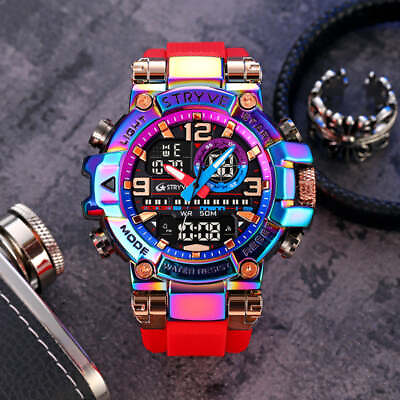 #ad New Sports Colorful Luminous Electronic Waterproof Watch Multifunctional Student