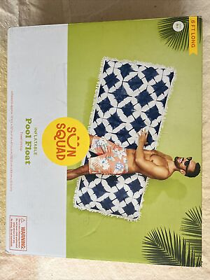 #ad NEW Sun Squad Inflatable Pool Float Towel On Top