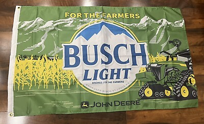 #ad 3x5’ John Deere Busch Light For The Farmers 9RX Flag Banner Garage Man Cave NEW