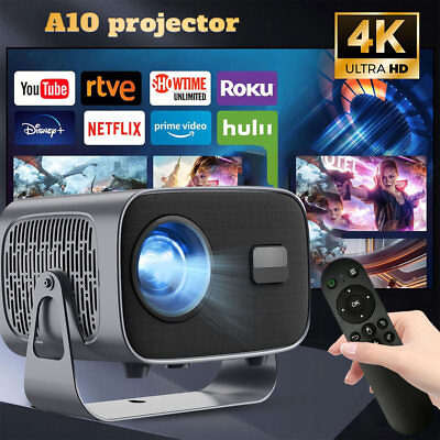 #ad 4K Mini Projector 20000 Lumen LED 1080P WiFi Bluetooth UHD Portable Home Theater