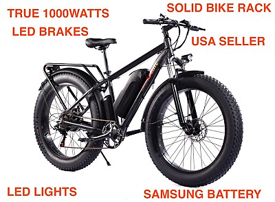 #ad 26quot; TRUE 1000W Electric E Bike Fat Tire Snow Mountain Bicycle Li Battery SAMSUNG
