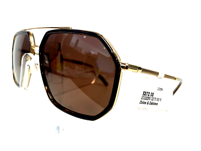 #ad Brand New Dolce amp; Gabbana Sunglasses DG 2285 02 73 Gold Havana Dark Brown Men