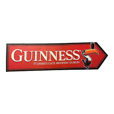 #ad Guinness Metal Red Toucan Pint Road Sign Official Merchandise Vintage