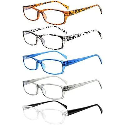 #ad 5 Pack Computer Reading Glasses Men and Women Anti Eyestrain 5 Mix 4 0.0 x