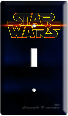 #ad STAR WARS LOGO DEEP INTO SPACE SINGLE LIGHT SWITCH WALL PLATE COVER ROOM DECOR