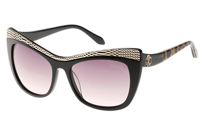 #ad Roberto Cavalli Black Cat Eye Sunglasses RC921S A One Size Animal Print Designer $115.00
