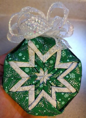 #ad Beautiful Vintage Quilted Handmade Snowflake Christmas Ornament 