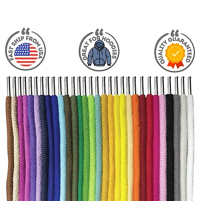 #ad Hoodie Drawstring Cord Replacement Premium 100% cotton 1 4quot;round metal ends
