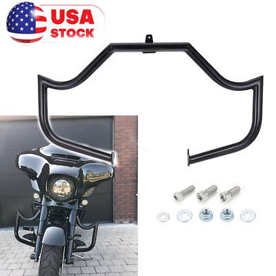 #ad Mustache Gloss Engine Guard Highway Crash Bar For Harley Touring Road King Ultra
