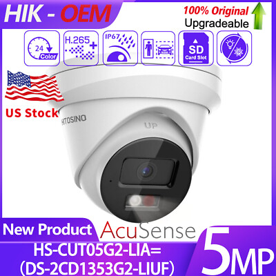 #ad US Hikvision Compatible 1353G22.8mm AcuSense Smart Hybrid Light Camera MIC Lot