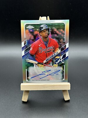 #ad 2021 Topps Chrome Update Ronald Acuna Jr Refractor Auto CUSA RA Braves