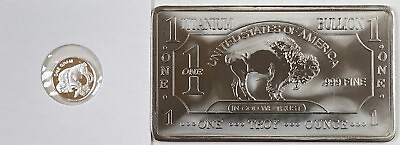 #ad Silver amp; Titanium .999 Bullion * Two Piece Buffalo Set * BU * Minted in the USA