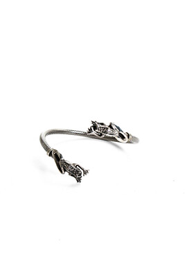 #ad Designer Womens Sterling Silver Frog Clasp Cord Wrap Bracelet