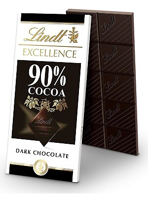#ad Fine Dark Chocolate. 90% Cocoa. 3.5 OZ. BB 6 30 24. High antioxidants.
