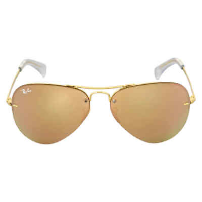 #ad #ad Ray Ban Copper Mirror Aviator Unisex Sunglasses RB3449 001 2Y 59 RB3449 001 2Y