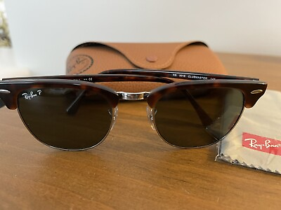 #ad Ray Ban RB3016 Clubmaster Polarized Sunglasses Custom Tortoise amp; Gunmetal