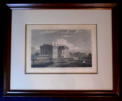 #ad The Presidents House Washington by Henry Brown Framed Engraving Print with COA