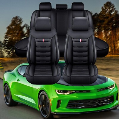 #ad For Chevrolet Camaro 2011 2023 5 Seat Full Set Car Seat Covers PU Leather USA
