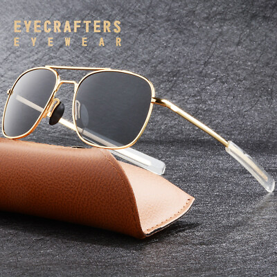 #ad Gold Metal Square Sunglasses Premium Military Pilot Mens Polarized Sunglasses $13.99