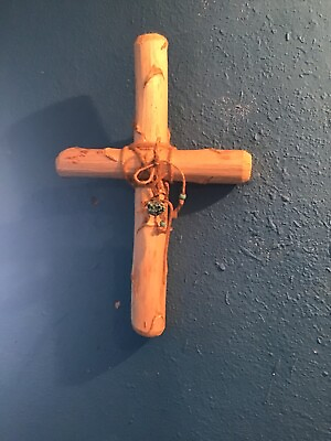 #ad Wood Cross with Turquoise Decor