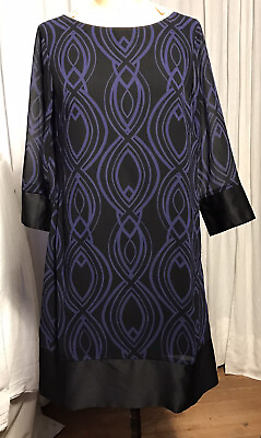 #ad Limited Edition Womens Mod Blue Blk Dress Sz M pre owned
