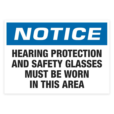 #ad Hearing Protection and Safety Glasses Decal Door Window Wall Sticker