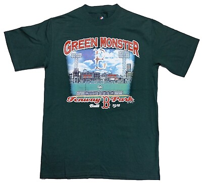 #ad MAJESTIC Boston Red Sox Fenway Park Green Monster Graphic T Shirt Medium M