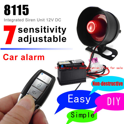 #ad Car Security System Horn Siren Alarm with 2 RC Controls Anti Theft Alarm System