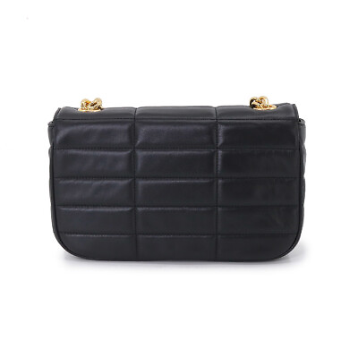 #ad Celine Chain Shoulder Bag Matelasse Monochrome Leather Black 1112 84438