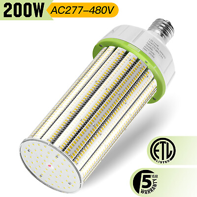 #ad 200W LED Corn Light 277 480V Industrial Commercial Bulbs Replace 800W MH HPS HID