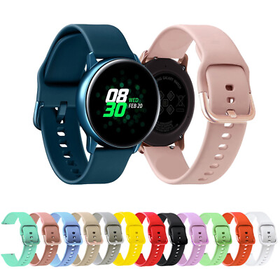 #ad For Samsung Galaxy Watch 3 41mm 42mm Active2 40mm 44mm Silicone Sport Band Strap