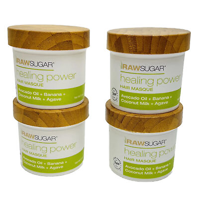 #ad Raw Sugar Healing Power Hair Masque Avocado Oil Banana Coconut Milk Agave 4 Pack