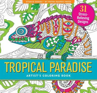 #ad Tropical Paradise Adult Coloring Book 31 stress relieving designs Studio