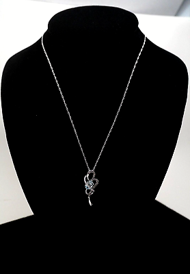 #ad LeVian Diamond Aquamarine 14K Pendant 14K Made In Turkey 18 Inch Chain Necklace